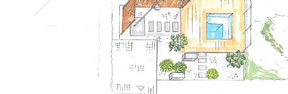 handgezeichneter Gartenplan 2